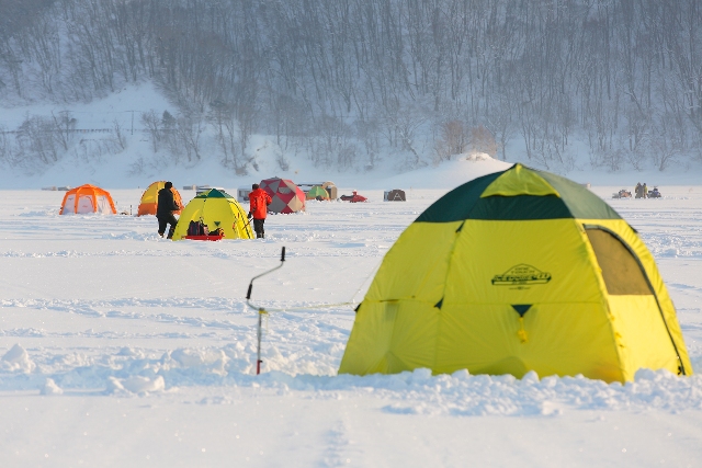 桧原湖　ワカサギ釣り